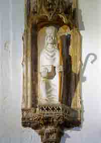 Carving of Bishop Dyfrig